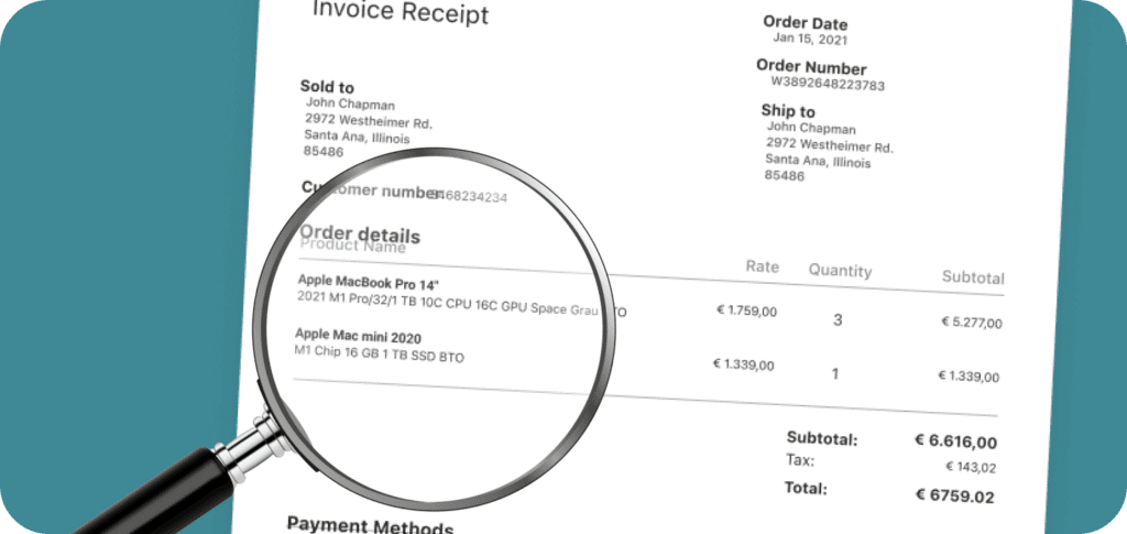 Which Information Does an Expenses Receipt Contain?