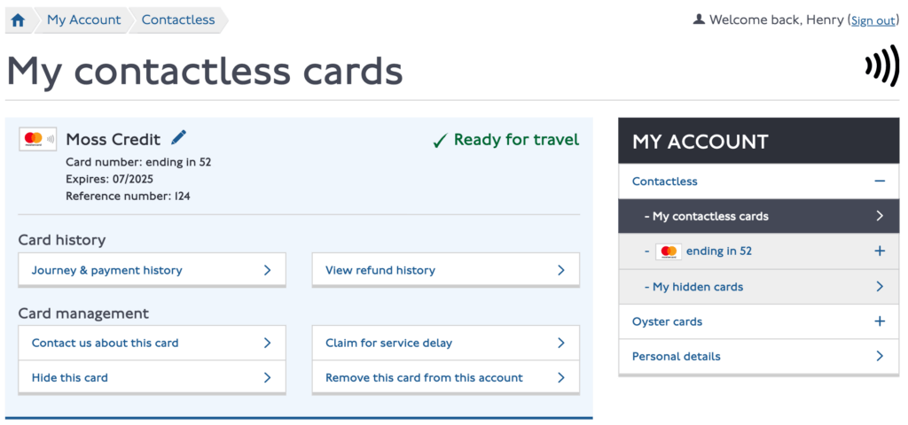 How to add a contactless card to your oyster and contactless account